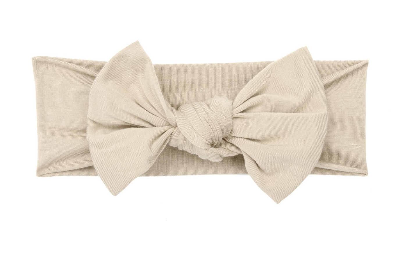 beige bamboo bow for new baby girl